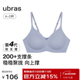 ubras情人节夹心软支撑光面细肩带文胸女士内衣女背勾款奶盐蓝色S