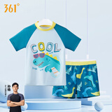 361°儿童泳衣男女童2025新款分体宝宝男女孩专业训练泳装游泳衣 5003蓝绿色 150 身高135-145cm体重55-65斤
