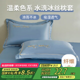 艾薇 冰丝枕套夏季枕芯套枕头套一对装 48*74cm 海之兰