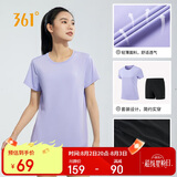 361°跑步运动套装女士夏季衣服新款休闲短袖短裤两件套662414001H-4