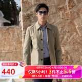 雅戈尔（YOUNGOR）风衣男翻领单风衣锦纶耐穿舒适透气男士上衣外套 GYDF424995YQA卡其 3XL 190/108A
