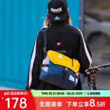 ACROSS邮差包男士斜挎包上班通勤包学生大容量单肩包旅行挎包女相机包包 黄蓝加大版