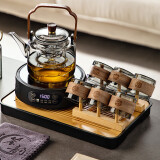 忆壶茶（YIHUTEA）泡茶壶玻璃煮茶壶家用电陶炉煮茶器养生壶 茶具套装玻璃烧水茶壶 【11件套】1000ML黑色茶具套装