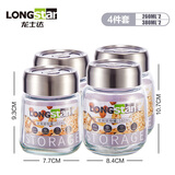 龙士达食品级玻璃密封罐茶叶咖啡豆储存罐泡菜陈皮白糖储物瓶子四件套