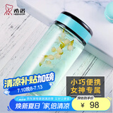 希诺（HEENOOR） 单层玻璃杯女士加厚迷你学生口袋杯子清新可爱小巧便携泡茶水杯 蒂芙尼蓝390ml