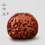 山中玉文玩核桃狮子头闷尖手把件古玩麻核桃秋子核头爸妈新年送礼物原色 【精配】新手级40-41mm四座楼1对