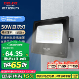 德力西（DELIXI）庭院灯 投光灯户外灯投射灯厂房天棚路灯露营灯IP65防水 冷白50W