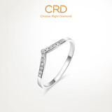 CRD克徕帝【现货闪发】传承系列 排钻戒指女钻戒18k金钻石戒指尾戒 PT950白色|共约17分|V排|G0803E