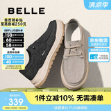 百丽轻薄透气布鞋男鞋2025新款夏一脚蹬休闲爸爸鞋A1904BM5 黑色 41