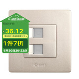 公牛墙壁插座G07系列二位电脑带电话插座 86型面板G07T212(U6)香槟金
