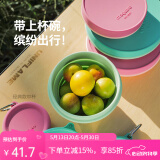 M Square折叠杯硅胶碗 便携旅行伸缩水杯漱口杯牙刷杯泡面碗 出差野餐杯子 复古绿-升级新版（大碗）