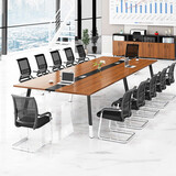 圣黎会议桌长桌洽谈培训桌组职员办公桌4.5米会议桌+16把椅