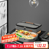泰福高（TAFUCO）316不锈钢饭盒上班族大容量便携便当盒学生餐盘5分隔带汤碗T5215
