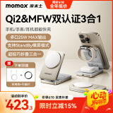 摩米士（MOMAX）Qi2+苹果认证三合一无线充电器折叠支持MagSafe15W磁吸充电支架iPhone16/15/appleiwatch手表耳机