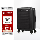 新秀丽（Samsonite）行李箱20英寸拉杆箱欧洲设计万向轮前开口黑色登机箱KF1*09005