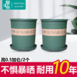 墨斗鱼花盆加仑盆加厚高款0.5加仑*2多肉绿萝月季盆栽树脂塑料简约托盘