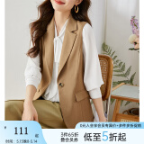 梵希蔓马甲西装外套女外穿小坎肩2025年春秋装叠穿马夹 V8227 卡其色 S