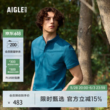 AIGLE艾高短袖POLOT恤春夏DFT速干吸湿排汗户外运动休闲男士 暗松石绿 BC434 M