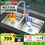 欧琳【国补立减15%】厨房水槽水盆不锈钢洗菜盆洗碗池大双槽洗菜池