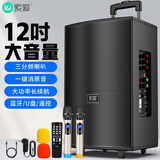 索爱（soaiy）12吋广场舞音响木质大功率便携式户外重低音蓝牙k歌专用大音量移动拉杆音箱室外演出双话筒SA-X22
