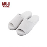 无印良品（MUJI）男女通用 水洗棉厚底拖鞋 无性别 男鞋女鞋 前开/灰色条纹 5S 24 cm/M/38码（2.0）