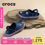 卡骆驰crocs洞洞鞋贝雅卡骆班轻便耐磨一脚蹬休闲鞋|205089 深蓝/辣椒红-4CC 39 (240mm)