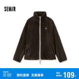 森马（Semir）外套女插肩袖珊瑚绒仿羊羔毛2024冬季立领宽松夹克109724108003