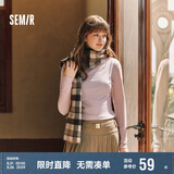 森马（Semir）长袖T恤女半高领吸湿发热抗菌2024冬紧身抓绒打底衫109724101001