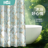 美居客 浴帘加厚EVA防水浴室帘卫生间窗帘浴室隔断帘1.8*2M(北国之春)