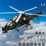 terebo武直十直10飞机模型 直升机模型 仿真合金航模 退伍纪念品收藏品 1：48直10