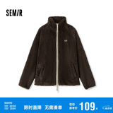 森马（Semir）外套女插肩袖珊瑚绒仿羊羔毛2024冬季立领宽松夹克109724108003