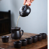 溪茗轩宜兴紫砂壶纯手工免费定制名家石瓢壶套装高端礼盒套装送长辈礼物 石黄石瓢【十件套 礼盒装】免费定制 240ml