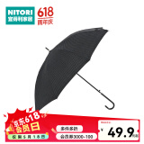 NITORI宜得利家居 外出直杆雨伞手动男女通用雨伞8骨长柄伞60cm 波点