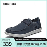 斯凯奇（Skechers）男鞋夏季一脚蹬帆布鞋商务通勤休闲软底板鞋66387