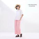 无印良品（MUJI）女式 汉麻 宽版裤 裤子女款 休闲裤阔腿裤长裤女装  25年夏季 粉红色 BE1SKC5S S （155/62A）