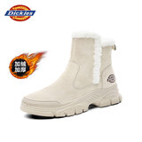 Dickies女士雪地靴女靴冬季加绒加厚短靴保暖棉鞋靴子 米色 35 