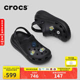 crocs卡骆驰檀健次同款经典泡芙洞洞鞋轻便舒适休闲鞋|207521 黑色-001(含智必星) 39 (240mm)