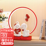 初见创意情侣兔子摆件装饰品结婚订婚礼物送闺蜜新婚礼品新婚房装饰品 啵啵情侣摆件礼盒+灯【可刻字】