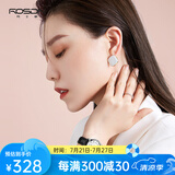 劳士顿（ROSDN）手表女士手表男真皮防水石英表男表简约情侣手表新年情人节礼物 本色白盘女