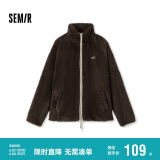 森马（Semir）外套女插肩袖珊瑚绒仿羊羔毛2024冬季立领宽松夹克109724108003