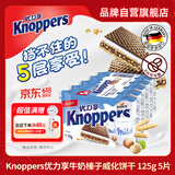 knoppers优力享 德国进口 牛奶巧克力威化饼干5包125g 早餐代餐办公室零食