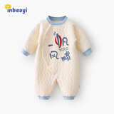 婴蓓依新生儿婴儿连体衣满月百天男宝女宝宝衣服春秋款夹棉外出服 一帆风顺(夹棉) 59cm