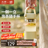 北鼎（Buydeem）泡茶随手杯 茶水分离家用耐高温玻璃杯便携办公水杯节日送礼 【鹅仔黄】随心饮|茶水分离470ml