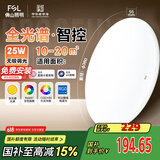 FSL佛山照明卧室LED吸顶灯无蓝光护眼高显97全光谱智能蝉翼25W包安装