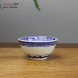 荣窑坊 老款景德镇陶瓷器正德饭碗青花玲珑釉下彩面碗汤碗大碗玲珑碗小 RZKG01-A 4英寸正德小碗