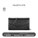 INJOYLIFE休闲百搭通勤女包小方包斜挎包时尚单肩包链条包迷你小挎包 黑色