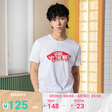 VANS范斯官方 男女情侣短袖T恤夏季滑板LOGO经典款红白出游好物 白色/红色 XS