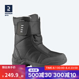 迪卡侬（DECATHLON）雪地鞋男女户外防水徒步东北雪地靴加厚保暖棉鞋SH100 女款 黑灰色（拍大一码） 40