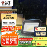 公牛（BULL）LED投光灯户外庭院工厂园林灯露营灯 IP65防水等级50W-6500K白光