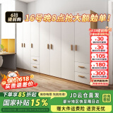 森普顿衣柜卧室平开门组合现代简易家用柜子收纳衣橱(可升级实木生态板) 七门衣柜（280*50*180cm）